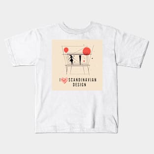 I love Scandinavian design Kids T-Shirt